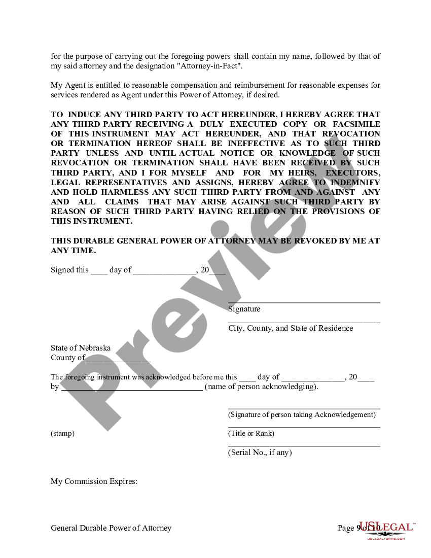 page 8 General Durable Power of Attorney for Property and Finances or Financial Effective upon Disability preview
