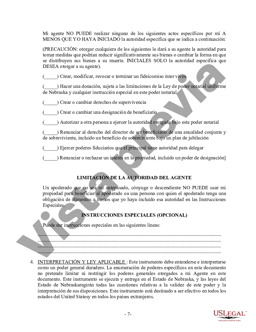Preview Poder General Duradero para Bienes y Finanzas o Financiero Efectivo Inmediatamente
