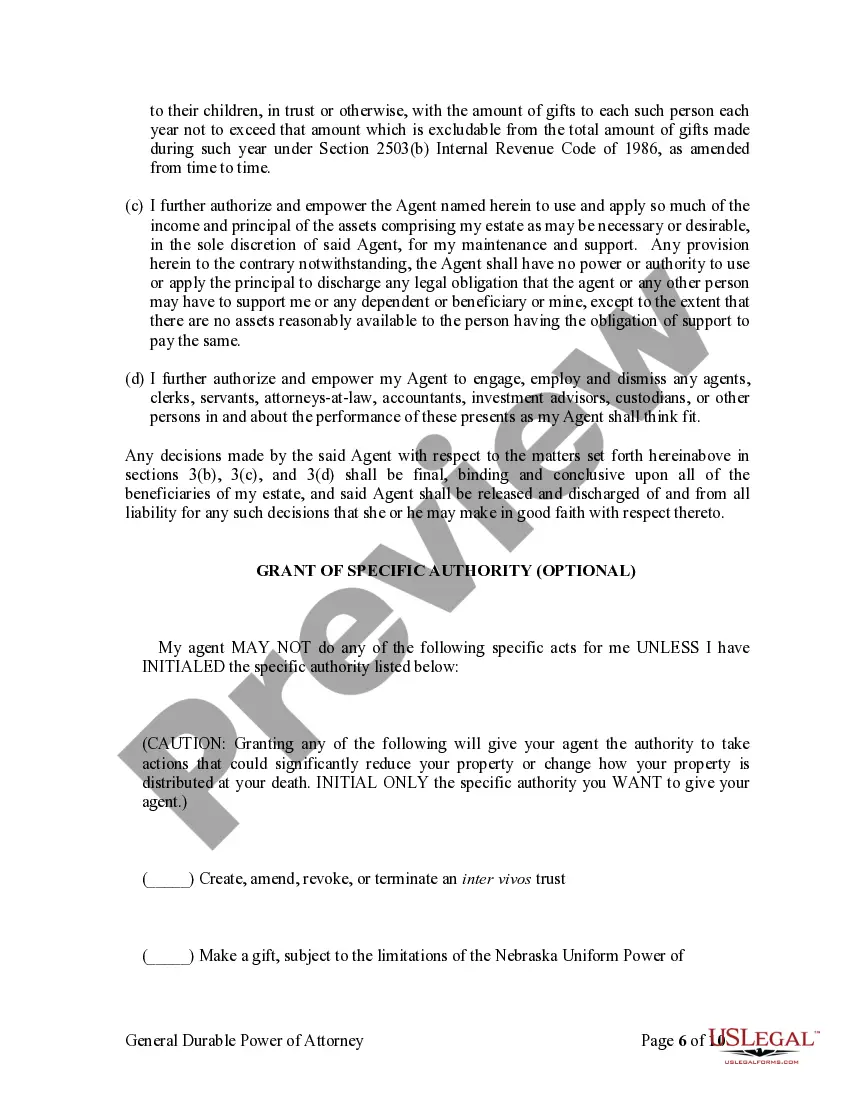 Preview General Durable Power of Attorney for Property and Finances or Financial Effective Immediately