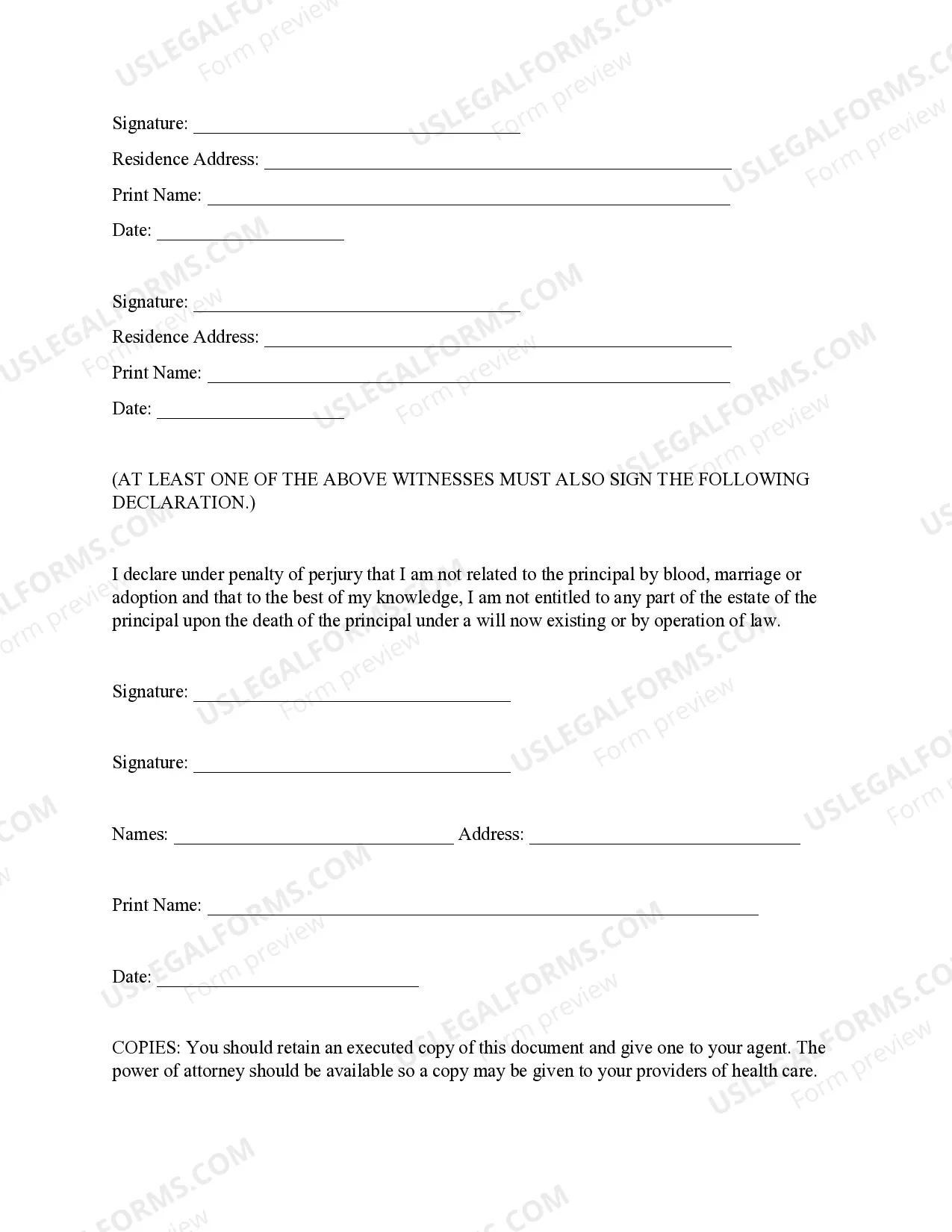 Preview Power of Attorney for Health Care for An Adult with Intellectual Disability