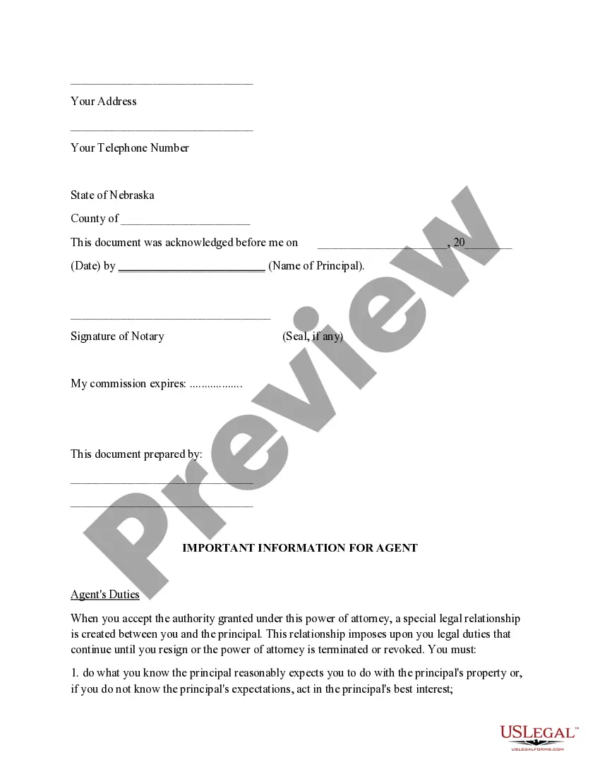 Preview Statutory Power of Attorney