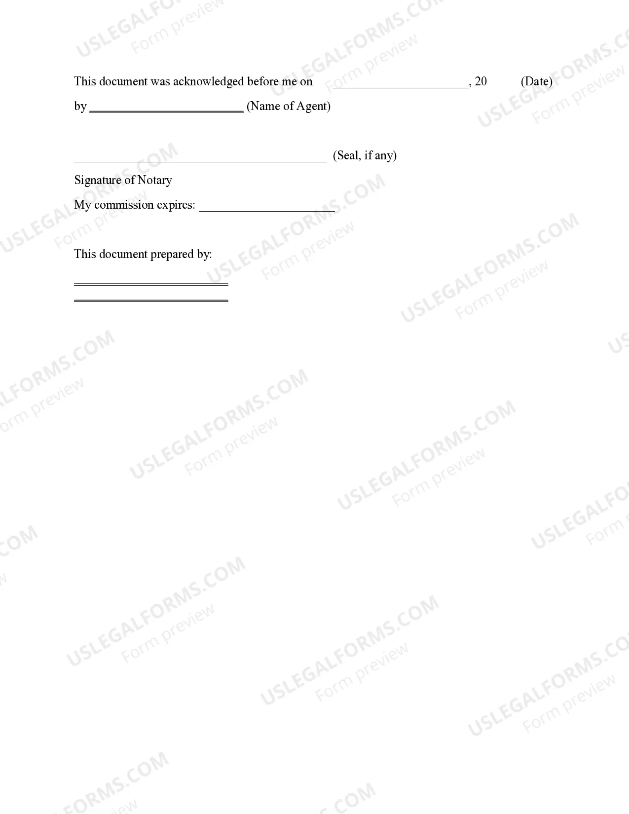 Preview Agent's Certification as to the Validity of Power of Attorney and Agent's Authority