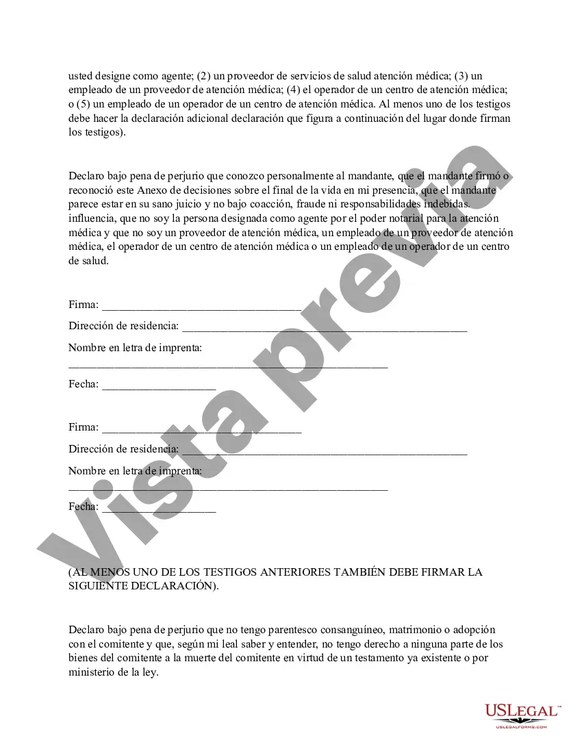 Preview Anexo de decisiones sobre el final de la vida al poder notarial para la atención médica de un adulto con discapacidad intelectual