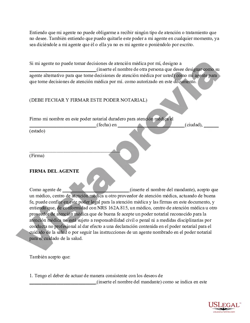 Preview Poder notarial para la atención médica de un adulto con demencia