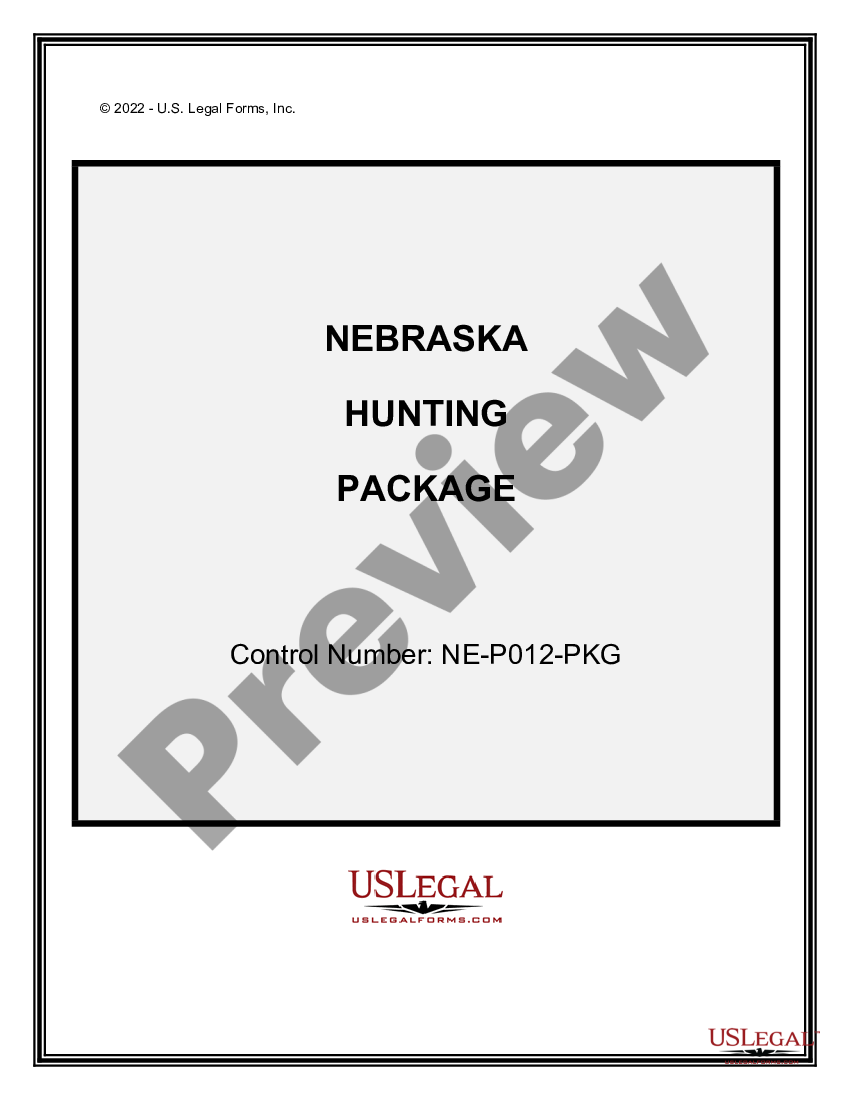 Nebraska Hunting License With Poaching | US Legal Forms