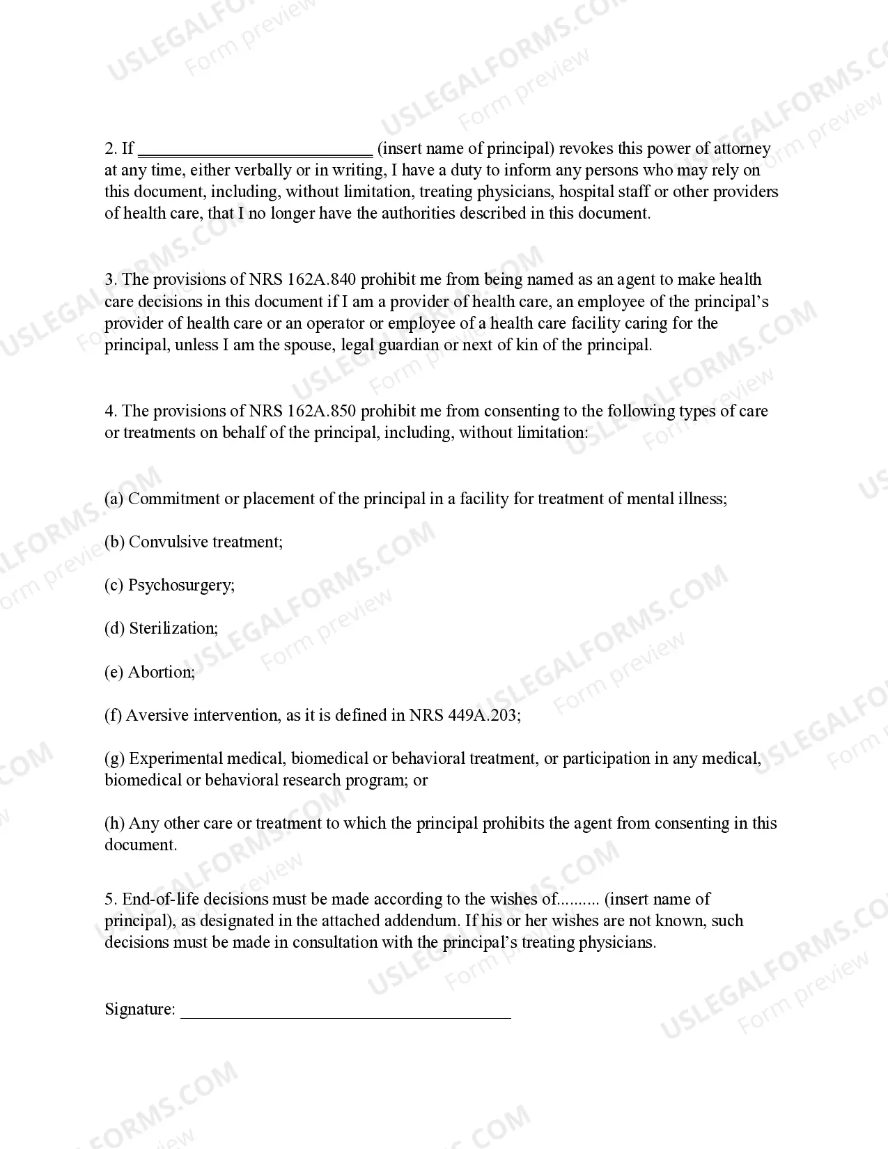 Preview Power of Attorney for Health Care for An Adult with Dementia