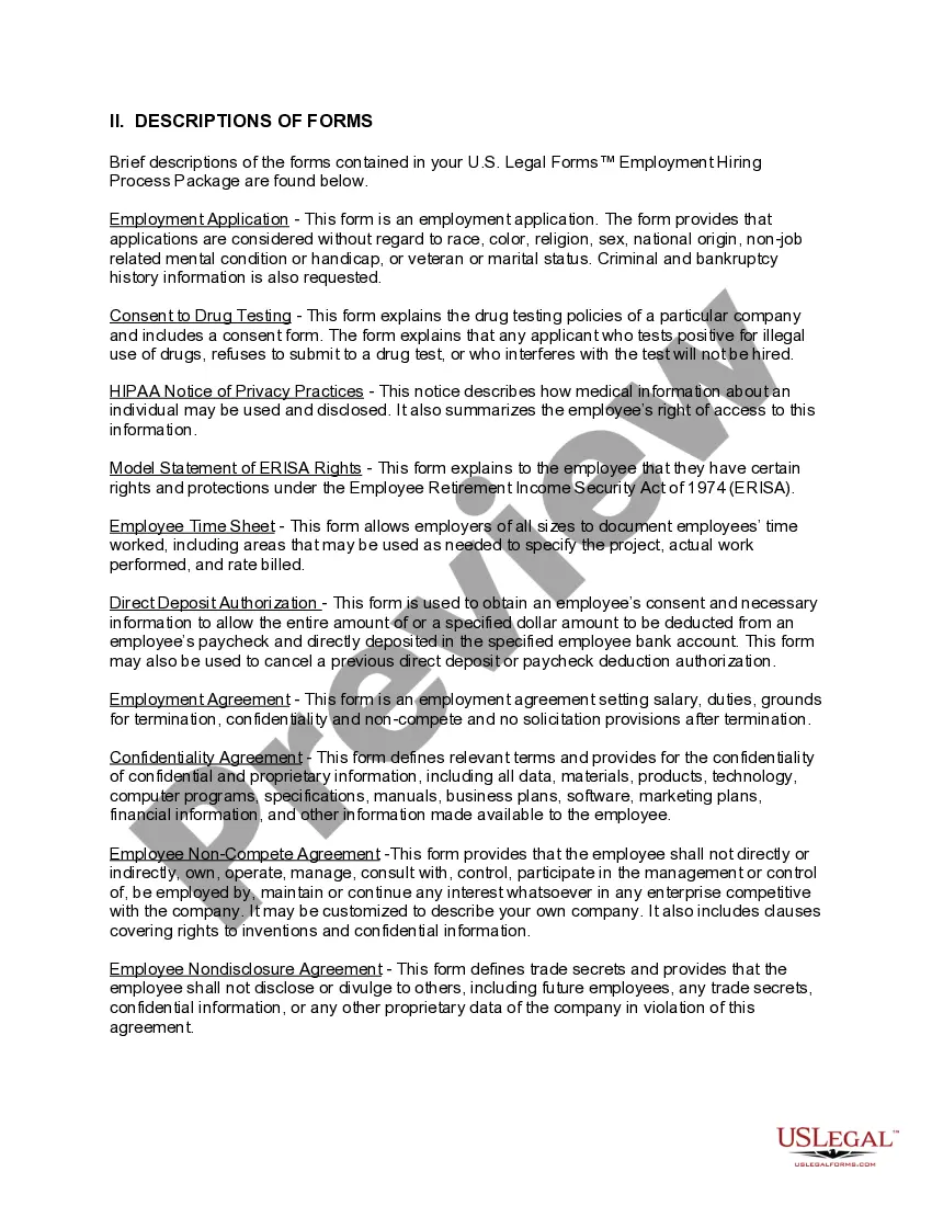 Preview Nebraska Employment Hiring Process Package