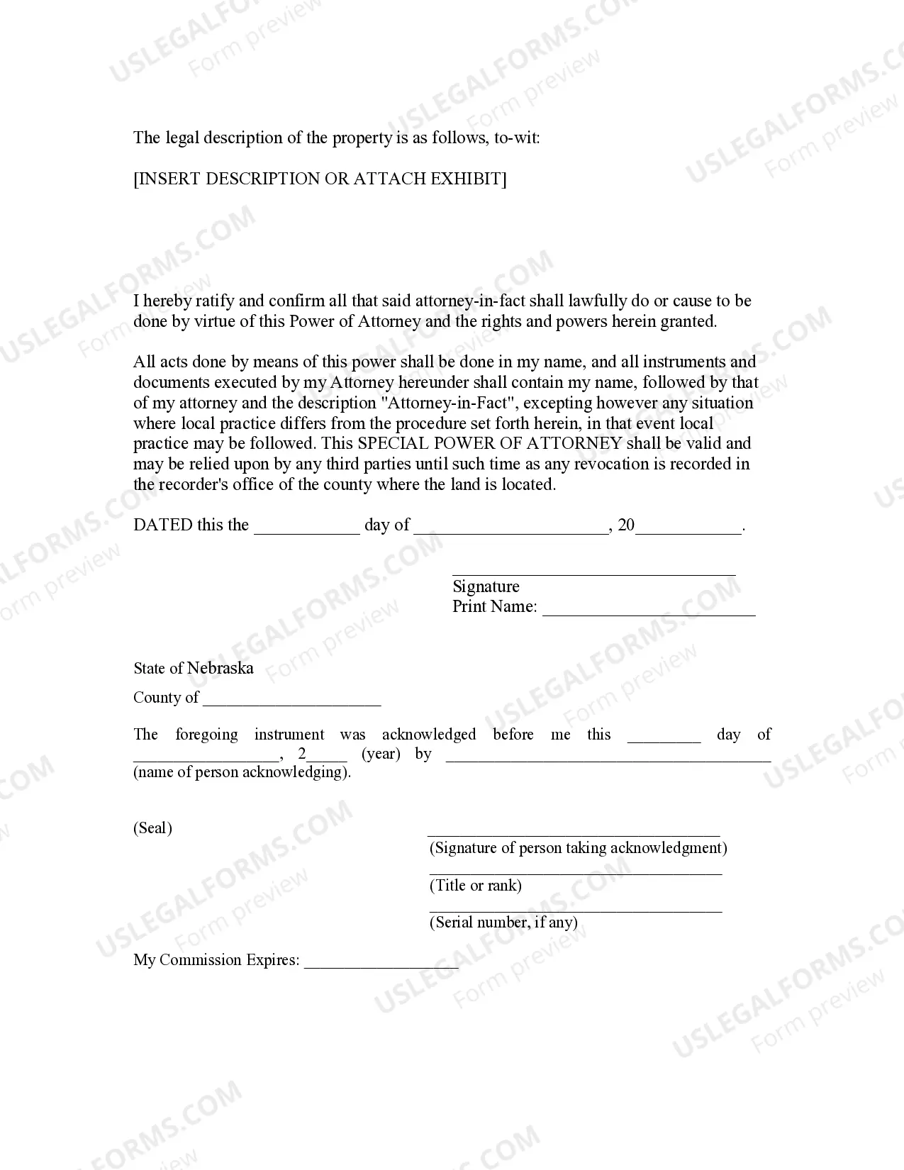 Preview Special or Limited Power of Attorney for Real Estate Purchase Transaction by Purchaser