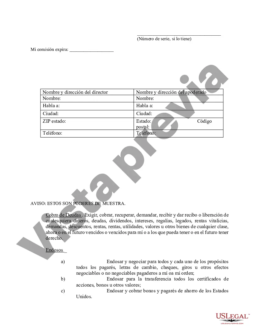 Preview Poder notarial limitado en el que se especifican poderes con ejemplos de poderes incluidos