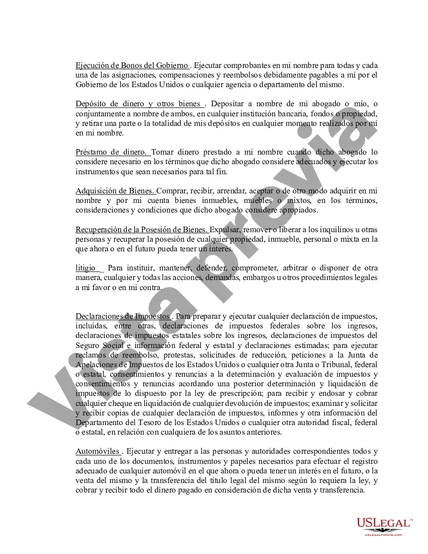 Preview Poder notarial limitado en el que se especifican poderes con ejemplos de poderes incluidos