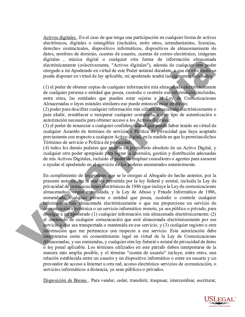 Preview Poder notarial limitado en el que se especifican poderes con ejemplos de poderes incluidos