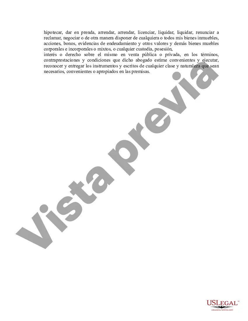 Preview Poder notarial limitado en el que se especifican poderes con ejemplos de poderes incluidos