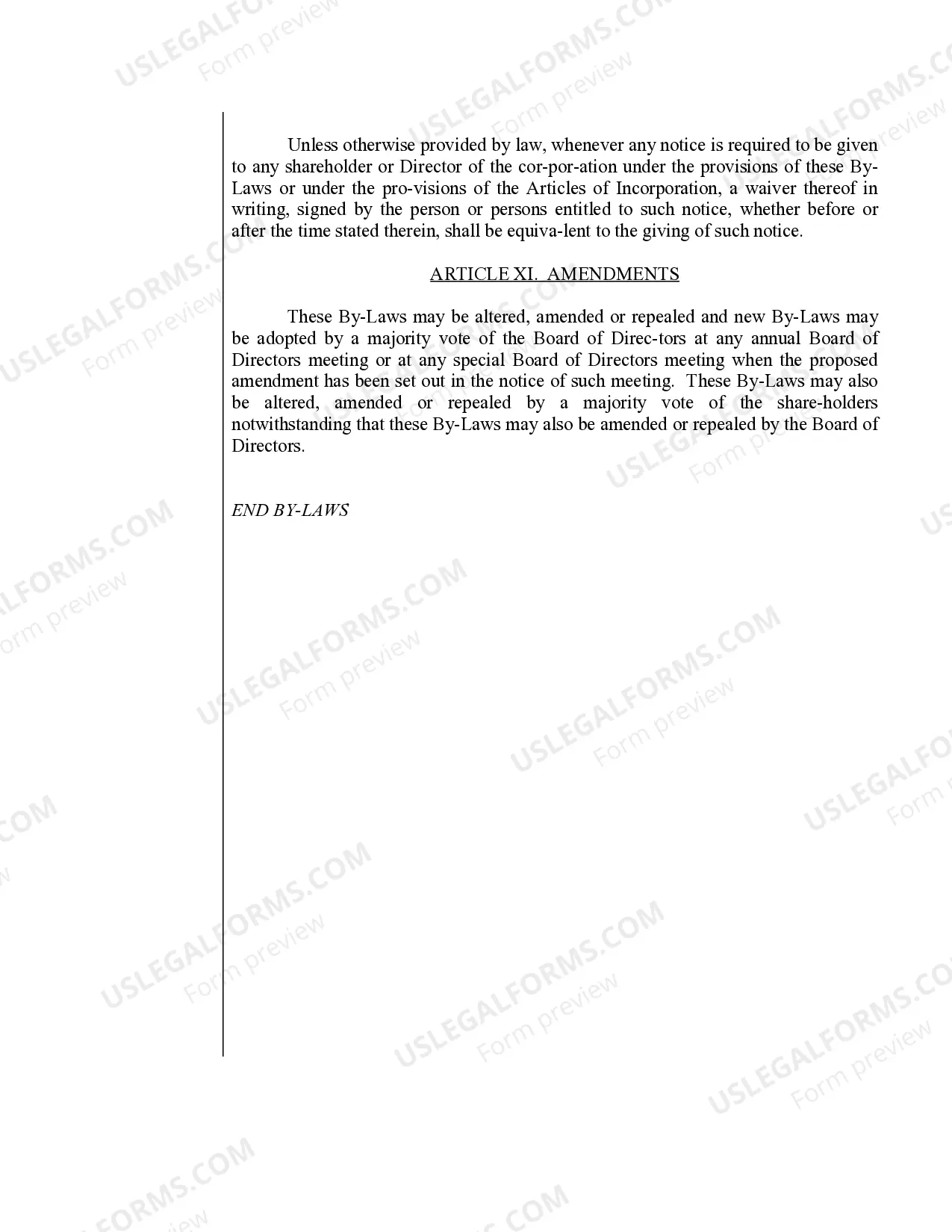 Preview Sample Bylaws for a Nebraska Professional Corporation