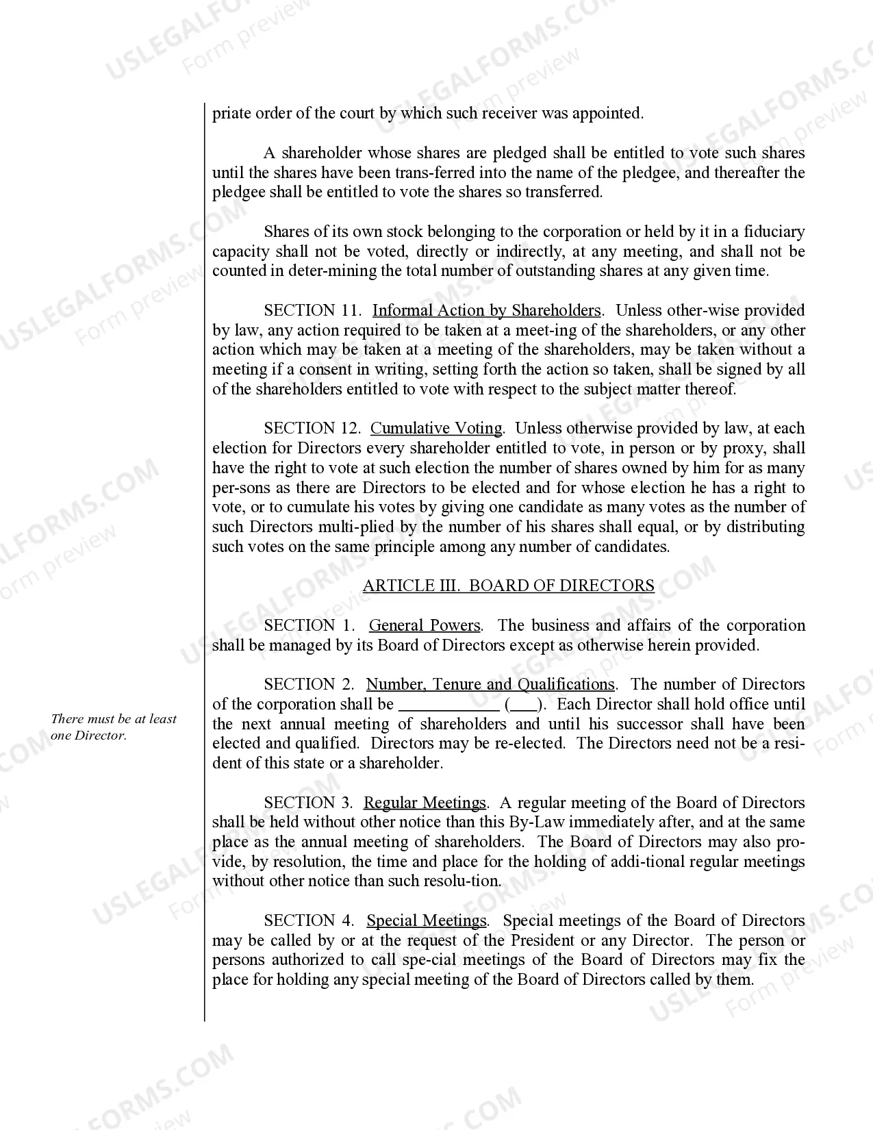 Preview Sample Bylaws for a Nebraska Professional Corporation