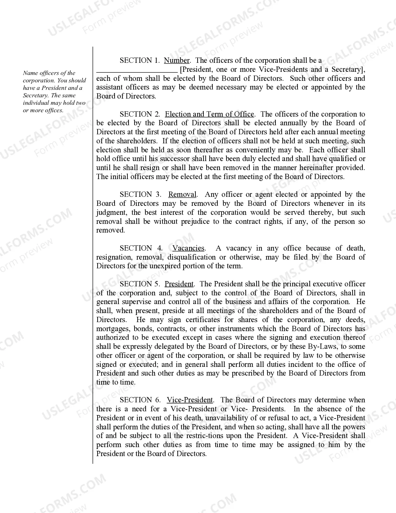 Preview Sample Bylaws for a Nebraska Professional Corporation