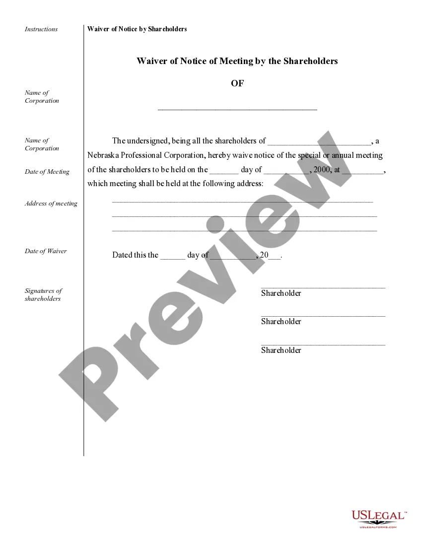 Get Sample Corporate Records for a Nebraska Professional Corporation Preview Sample Corporate Records for a Nebraska Professional Corporation