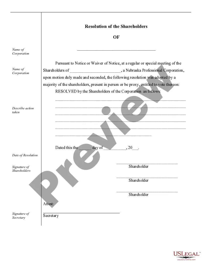 Get Sample Corporate Records for a Nebraska Professional Corporation Preview Sample Corporate Records for a Nebraska Professional Corporation