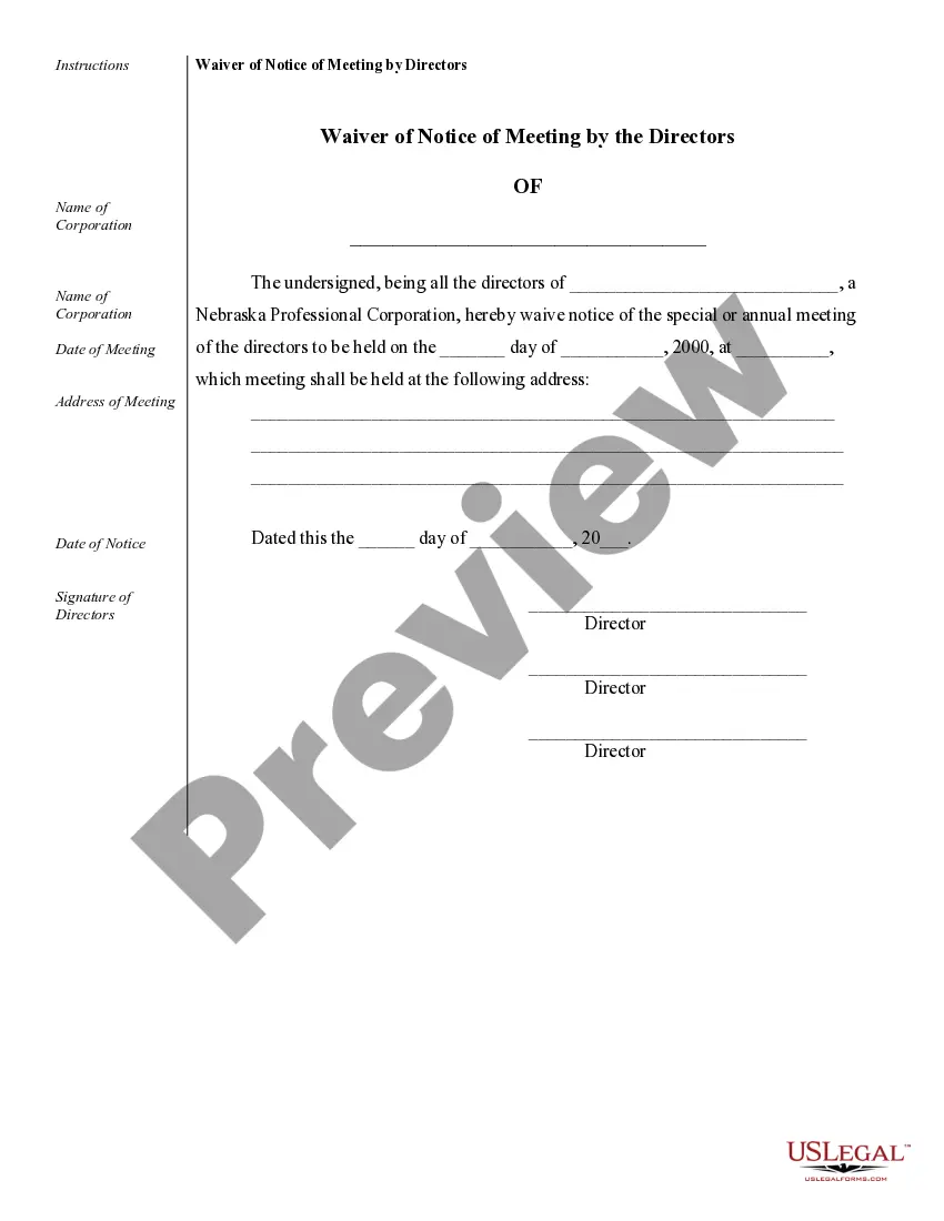 Get Sample Corporate Records for a Nebraska Professional Corporation Preview Sample Corporate Records for a Nebraska Professional Corporation