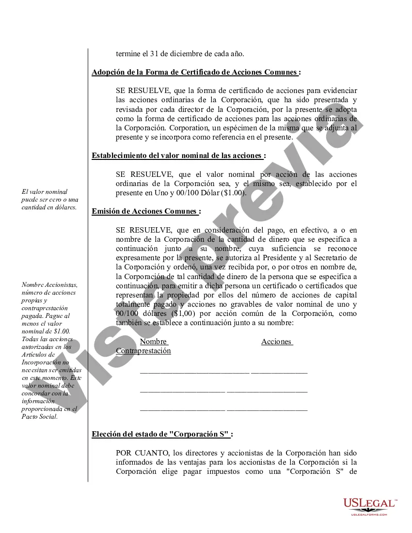Preview Ejemplo de actas de organización para una corporación profesional de Nebraska