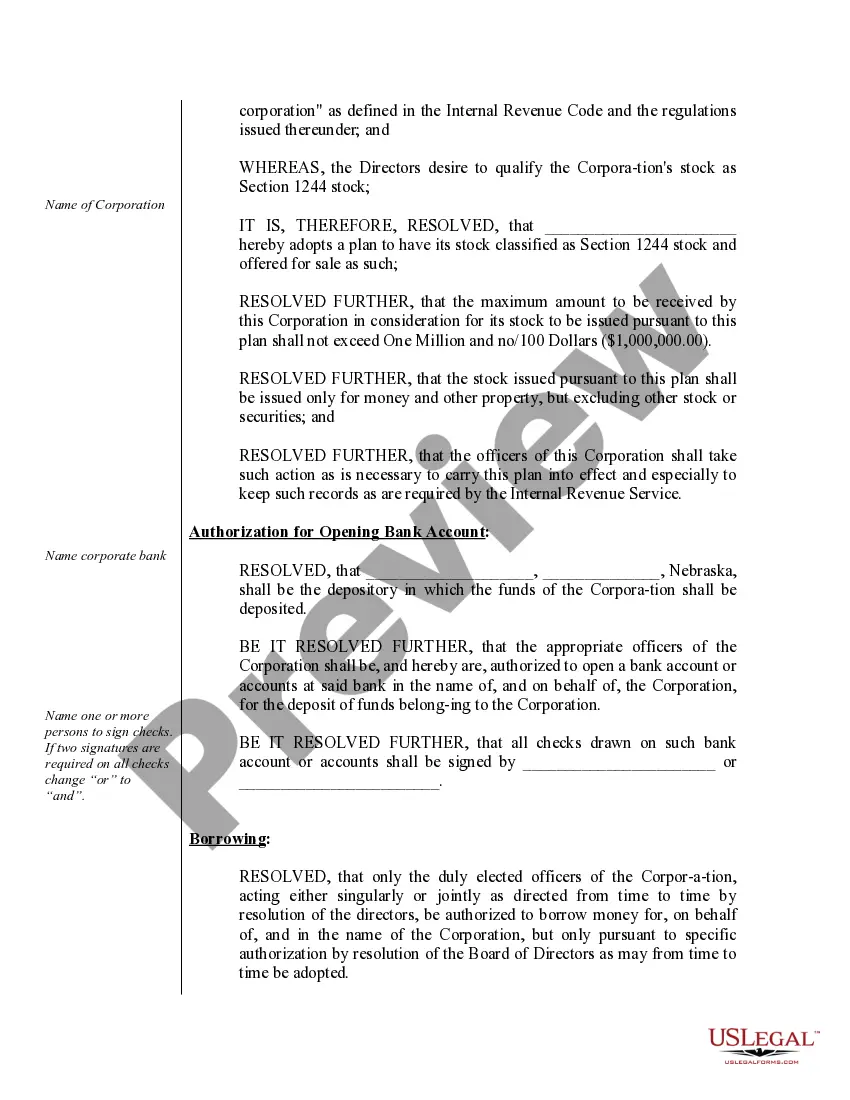 Get Sample Organizational Minutes for a Nebraska Professional Corporation Preview Sample Organizational Minutes for a Nebraska Professional Corporation