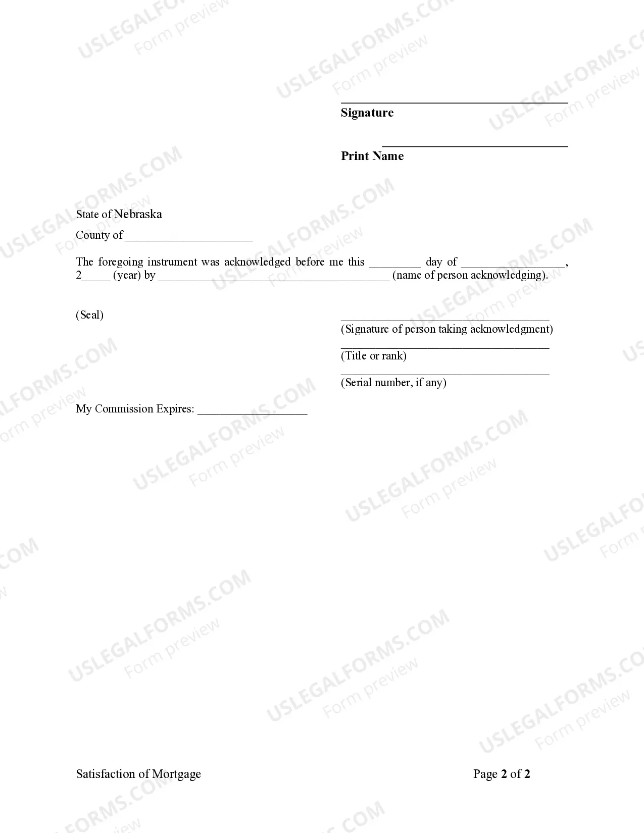 Preview Release of Mortgage - Individual