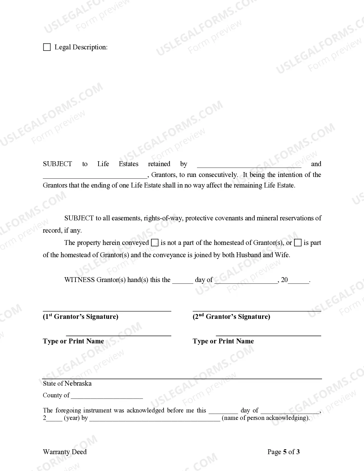 Preview Warranty Deed for Parents to Child with Reservation of Life Estate