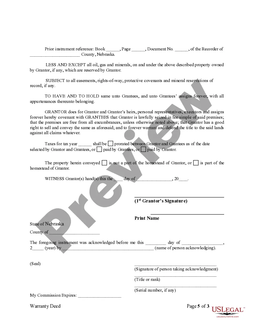 Preview Warranty Deed to Separate Property of One Spouse to Both Spouses as Joint Tenants