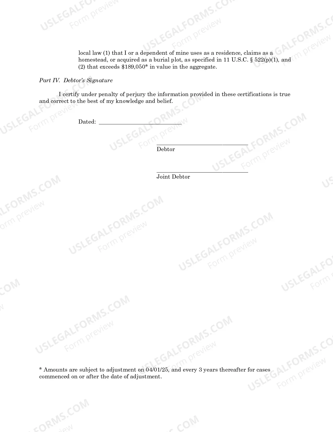 Preview Debtor Certification (Chapter 12 - Appendix L)