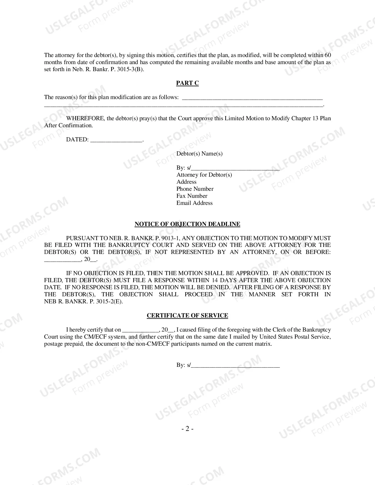 Preview Appendix P Limited Motion to Modify Chapter 13 Plan after Confirmation