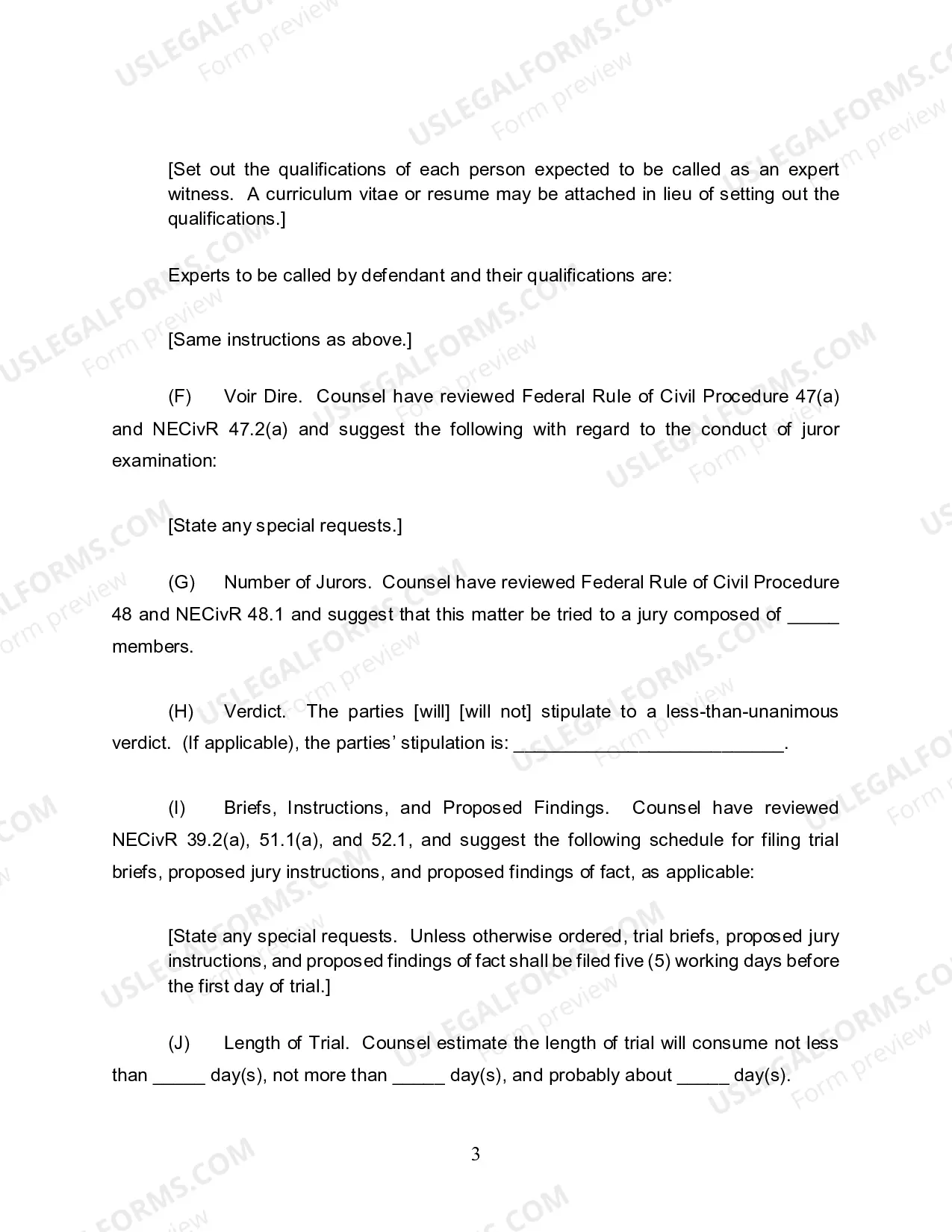 Preview Order On Final Pretrial Conference