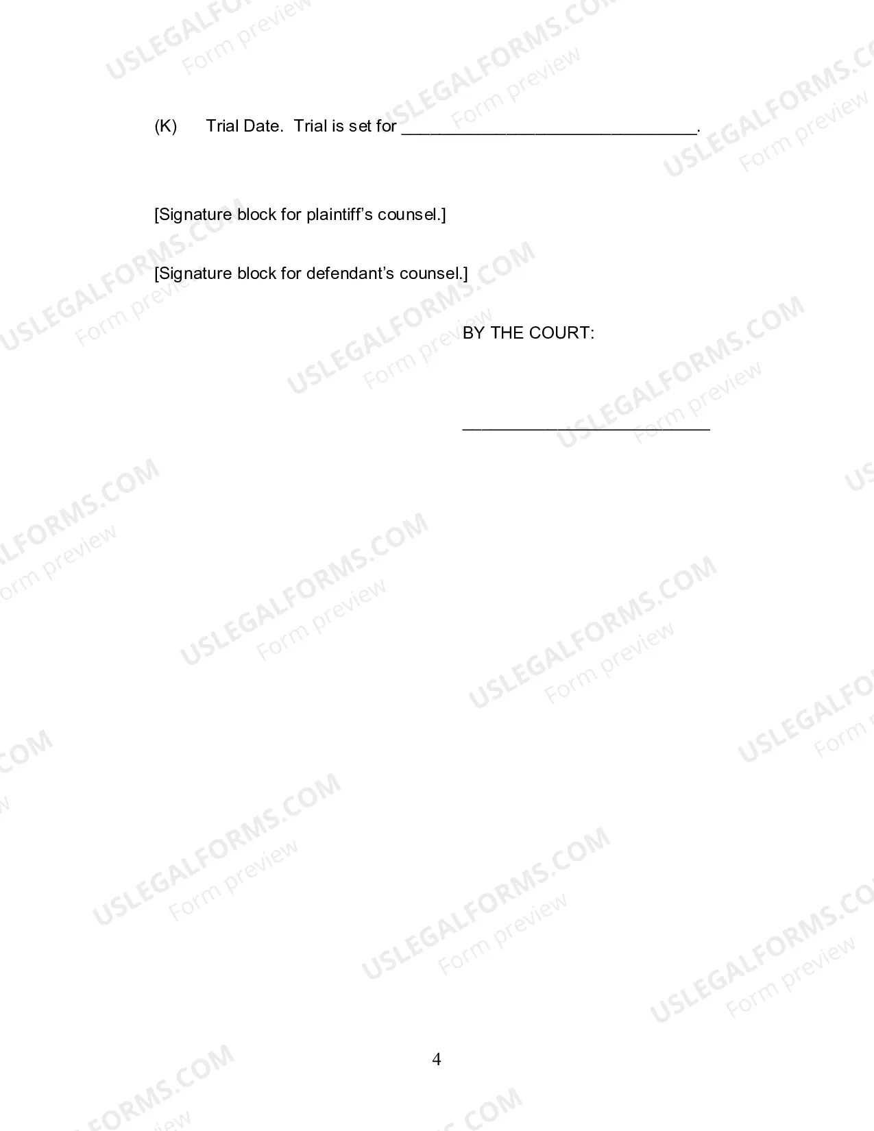 Preview Order On Final Pretrial Conference