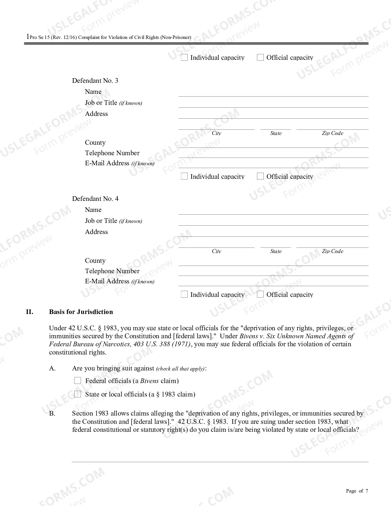 Preview Complaint for Violation of Civil Rights (Non-Prisoner) (no PDF exists)