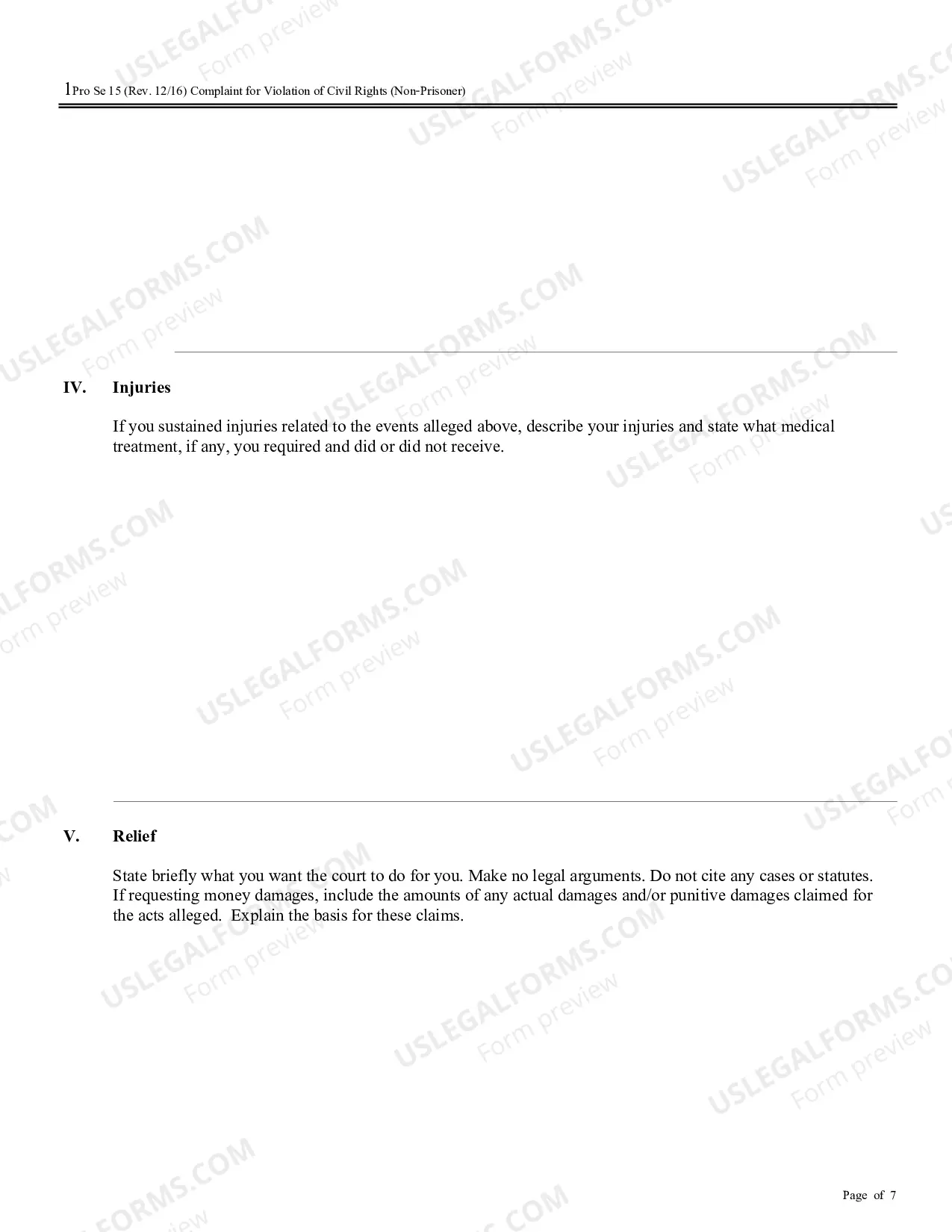 Preview Complaint for Violation of Civil Rights (Non-Prisoner) (no PDF exists)