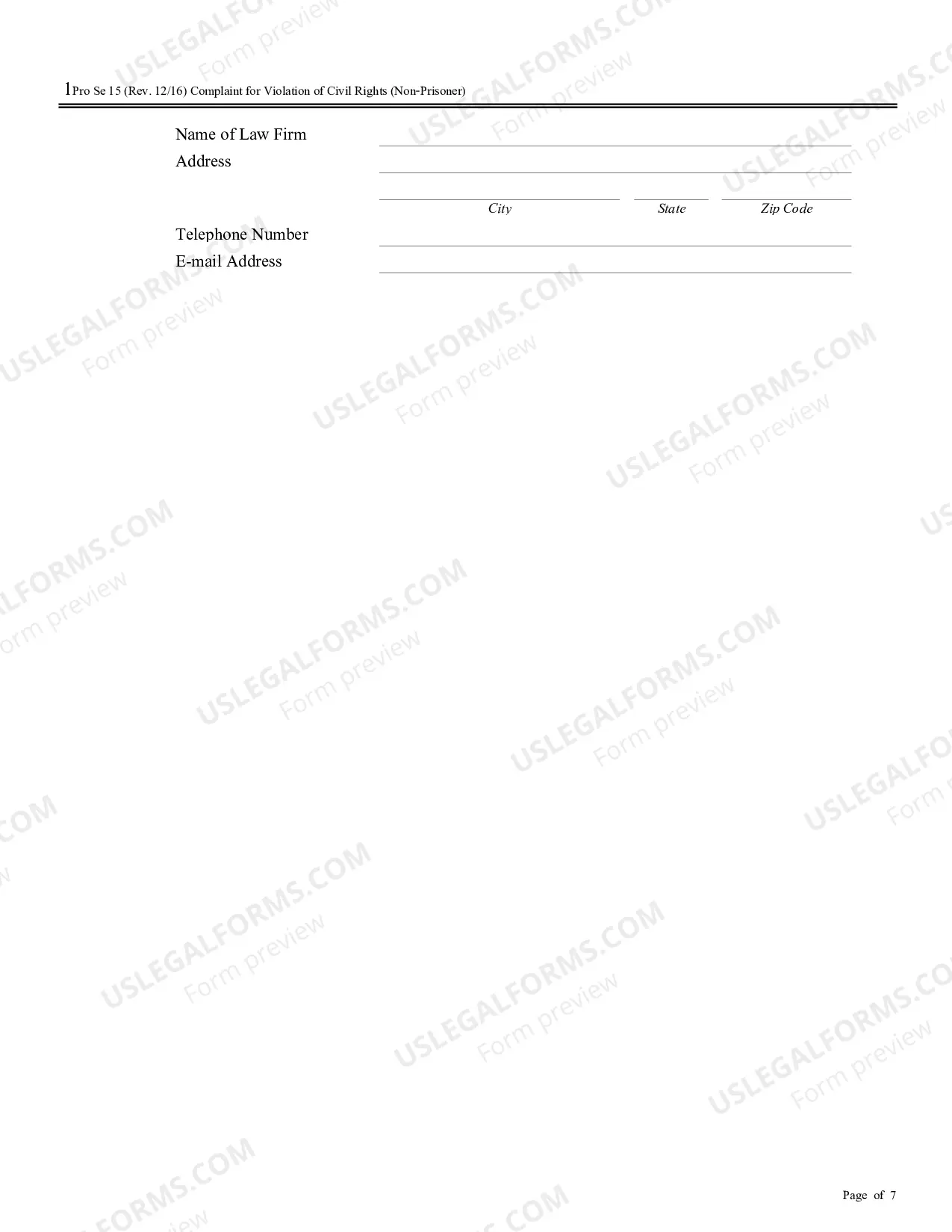 Preview Complaint for Violation of Civil Rights (Non-Prisoner) (no PDF exists)