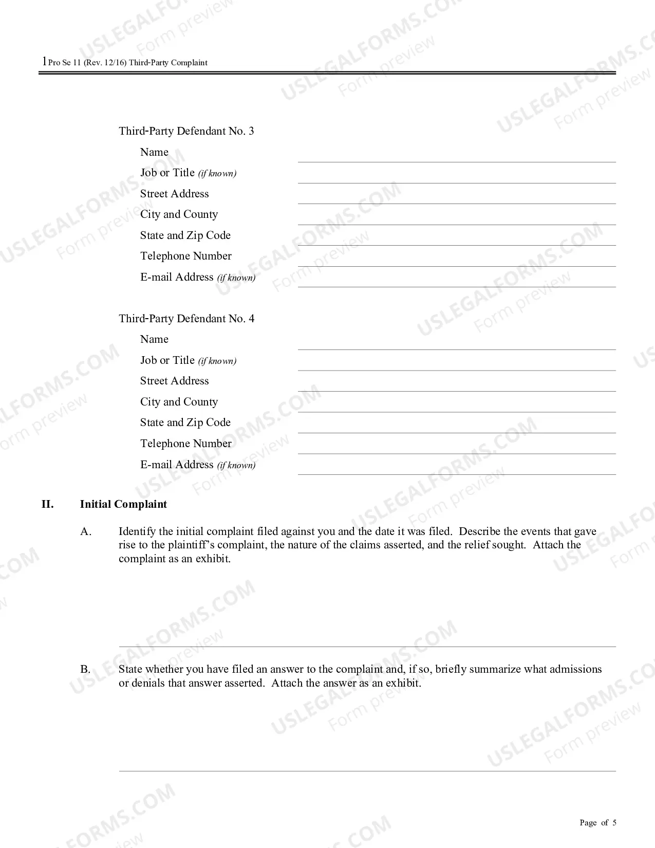 Preview Complaint, Third Party Complaint (no PDF exists)