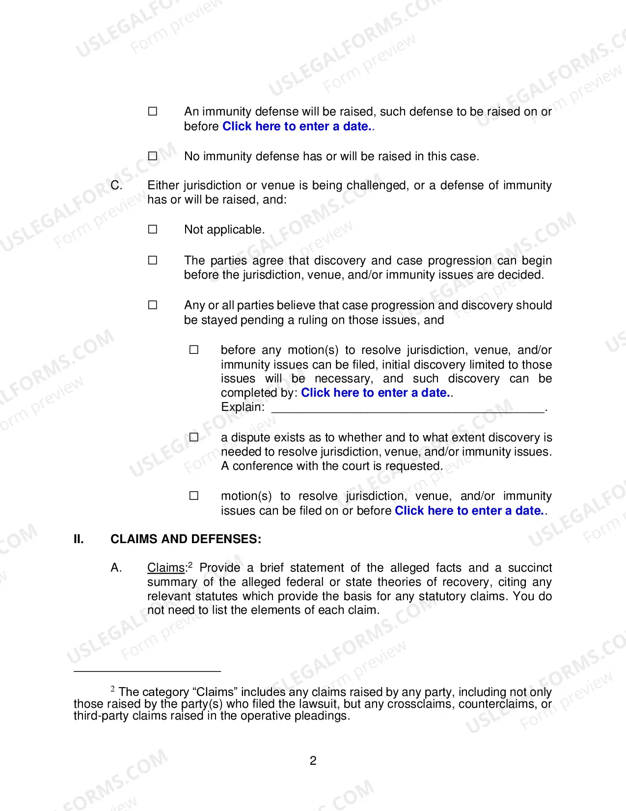 Preview Form 35 (Rule 26 (f)) Report