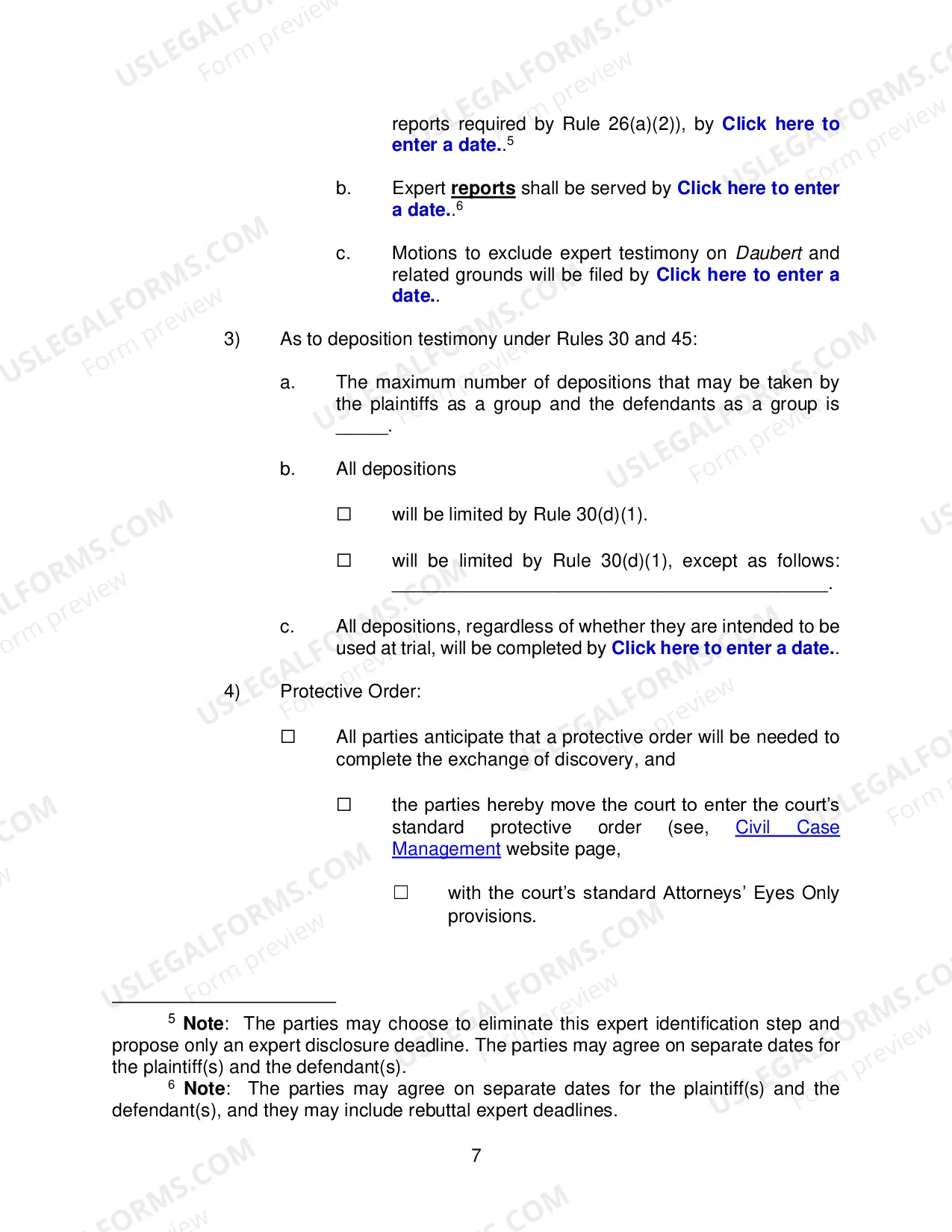 Preview Form 35 (Rule 26 (f)) Report