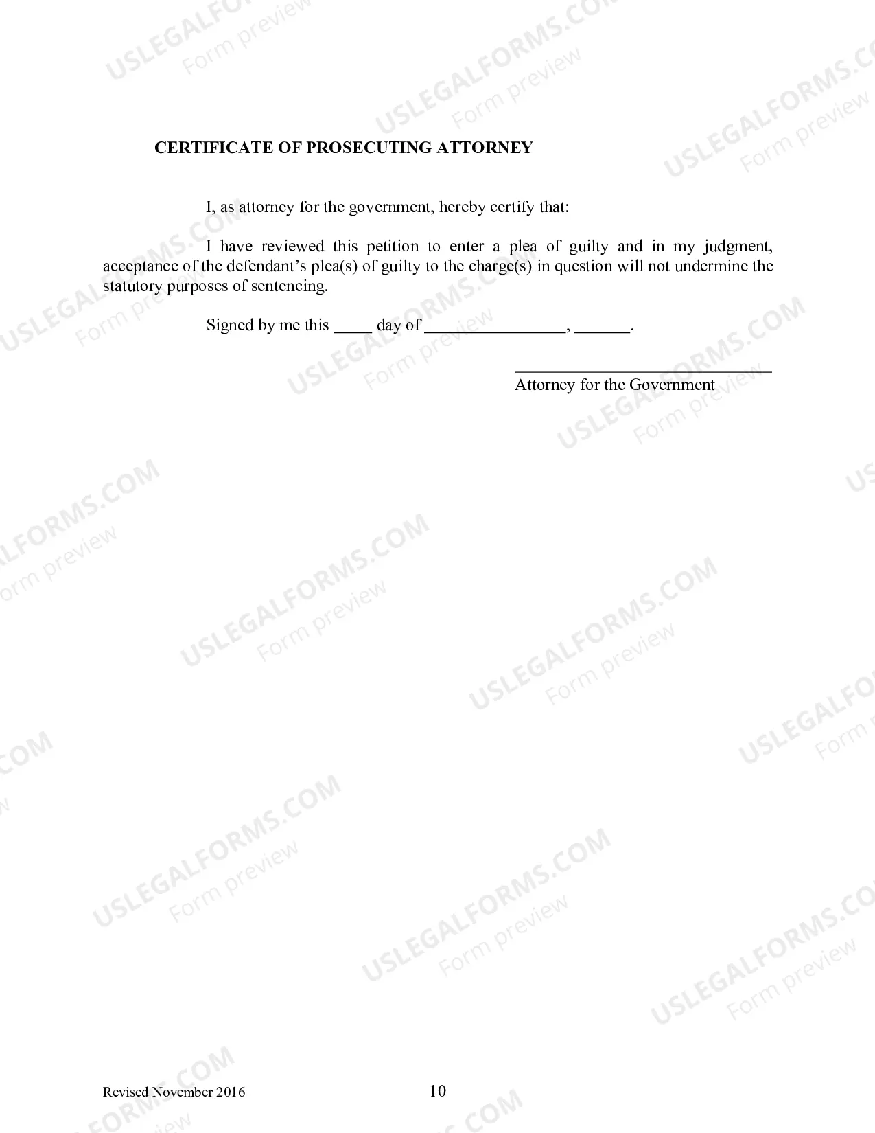 Preview Petition to Enter Guilty Plea (English Only)
