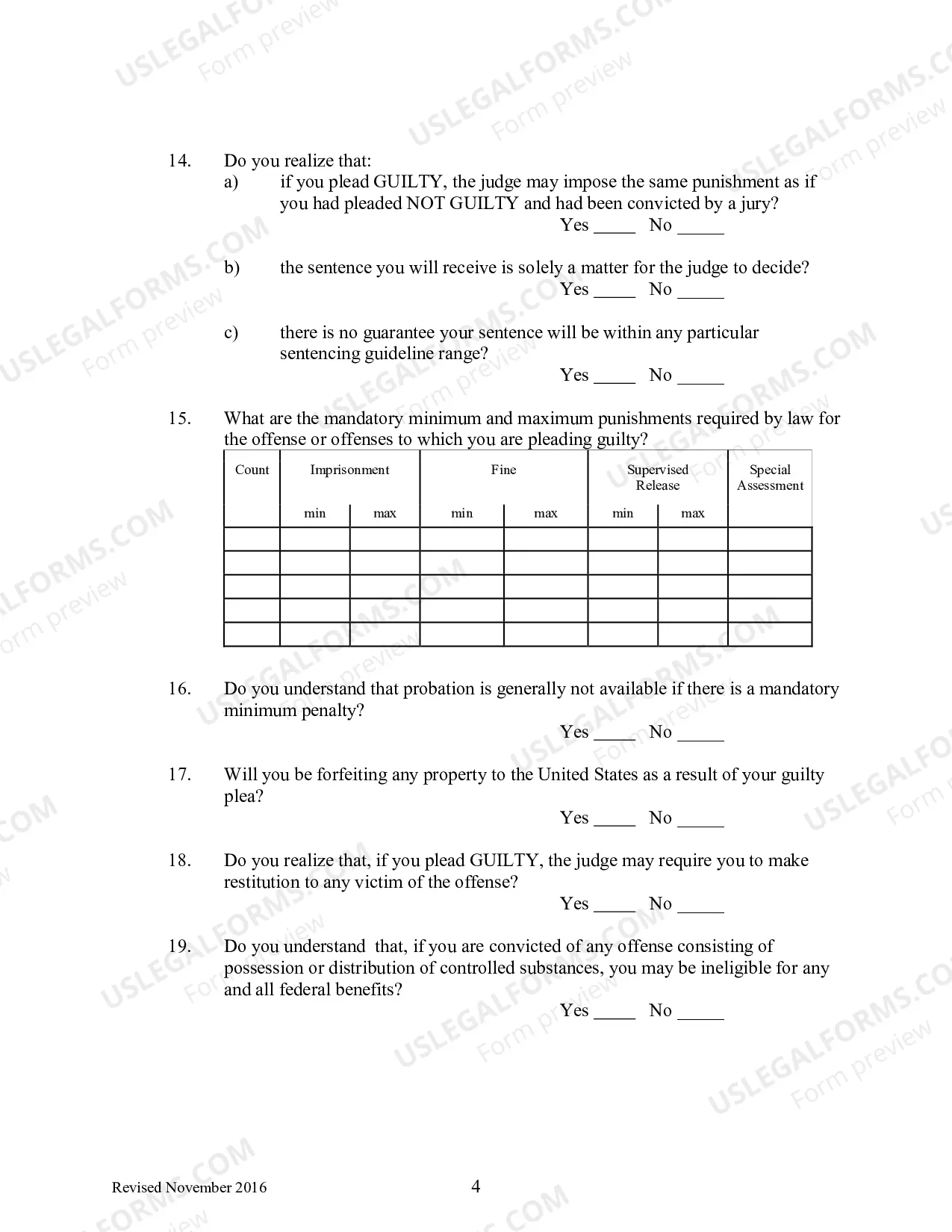 Preview Petition to Enter Guilty Plea (English Only)