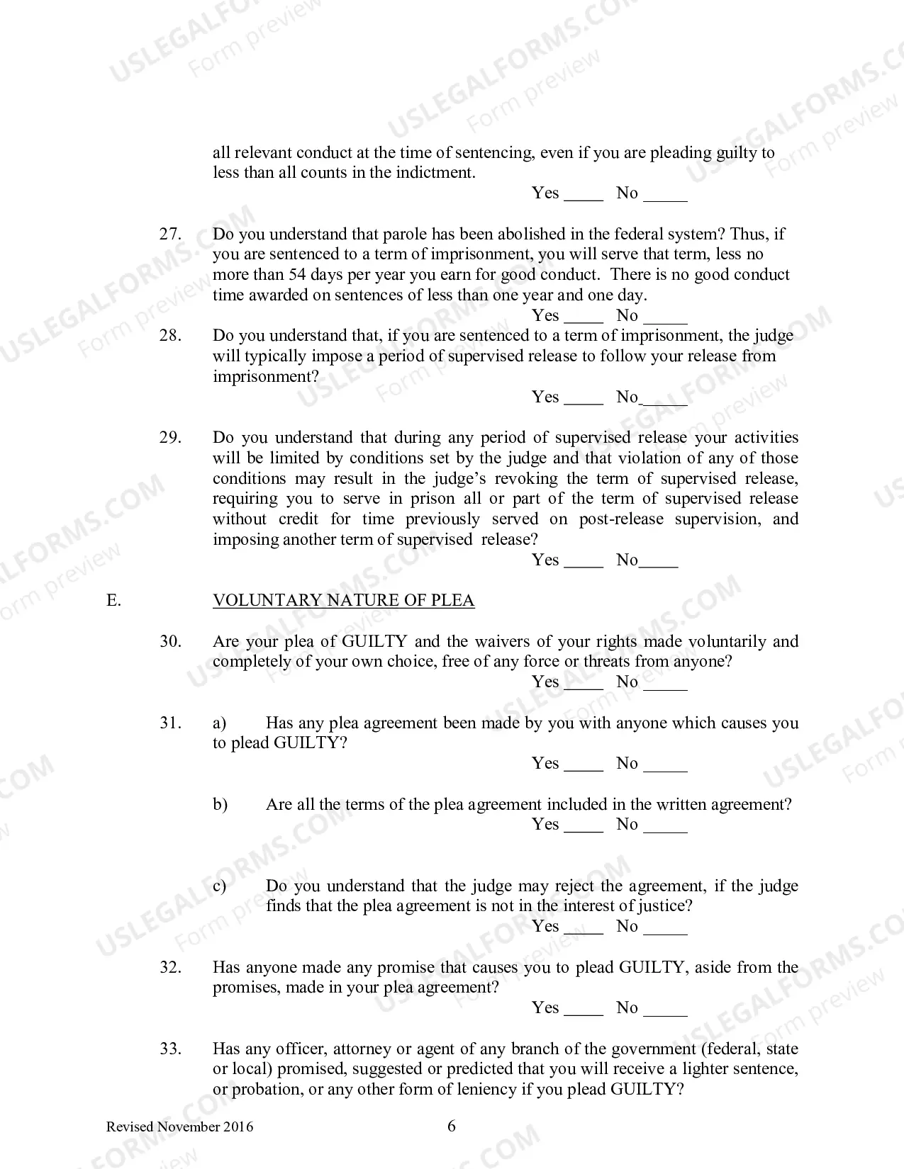 Preview Petition to Enter Guilty Plea (English Only)