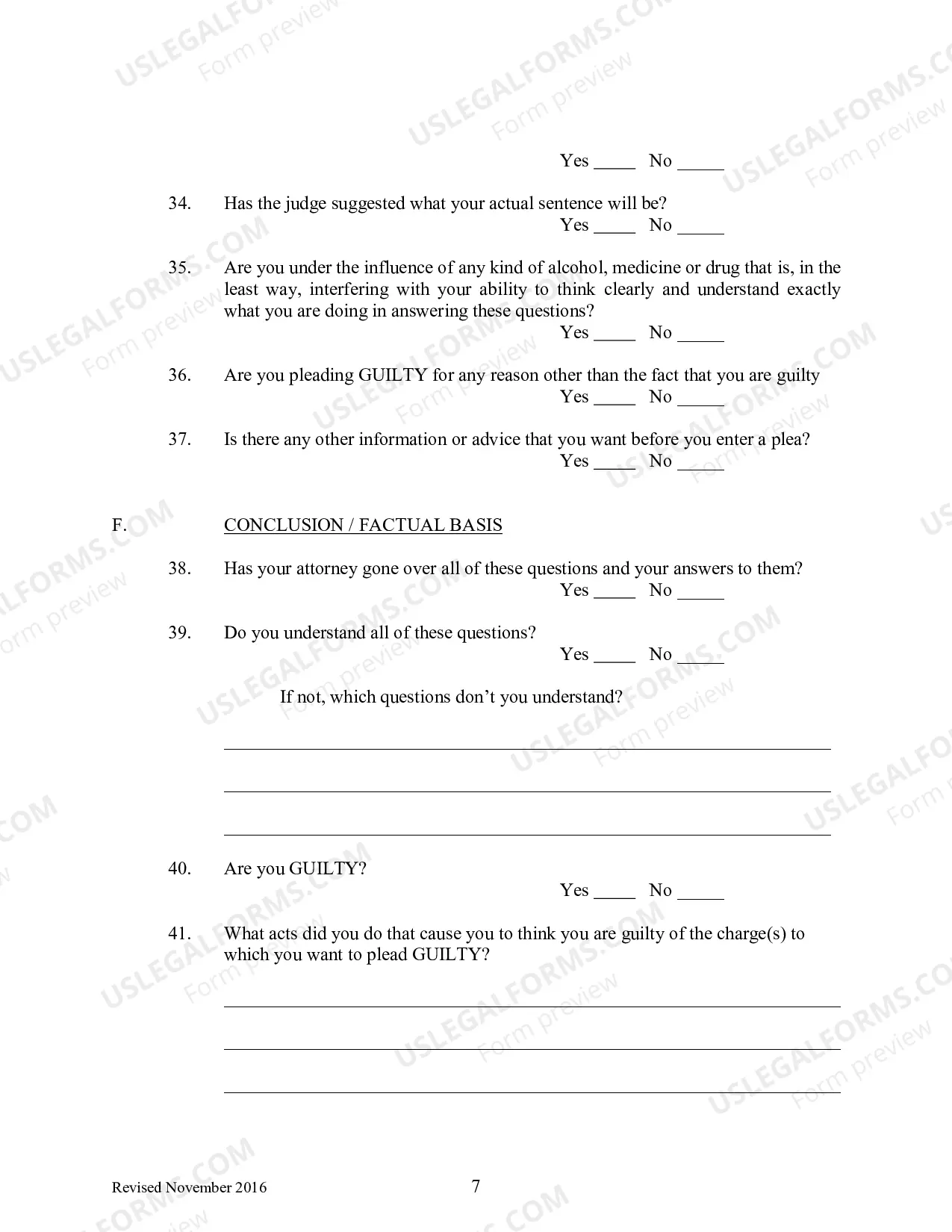 Preview Petition to Enter Guilty Plea (English Only)