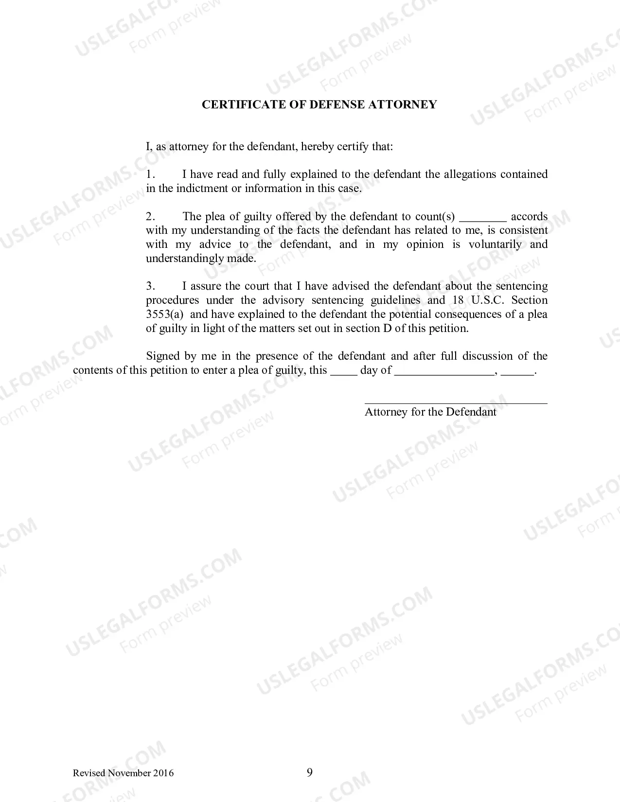 Preview Petition to Enter Guilty Plea (English Only)