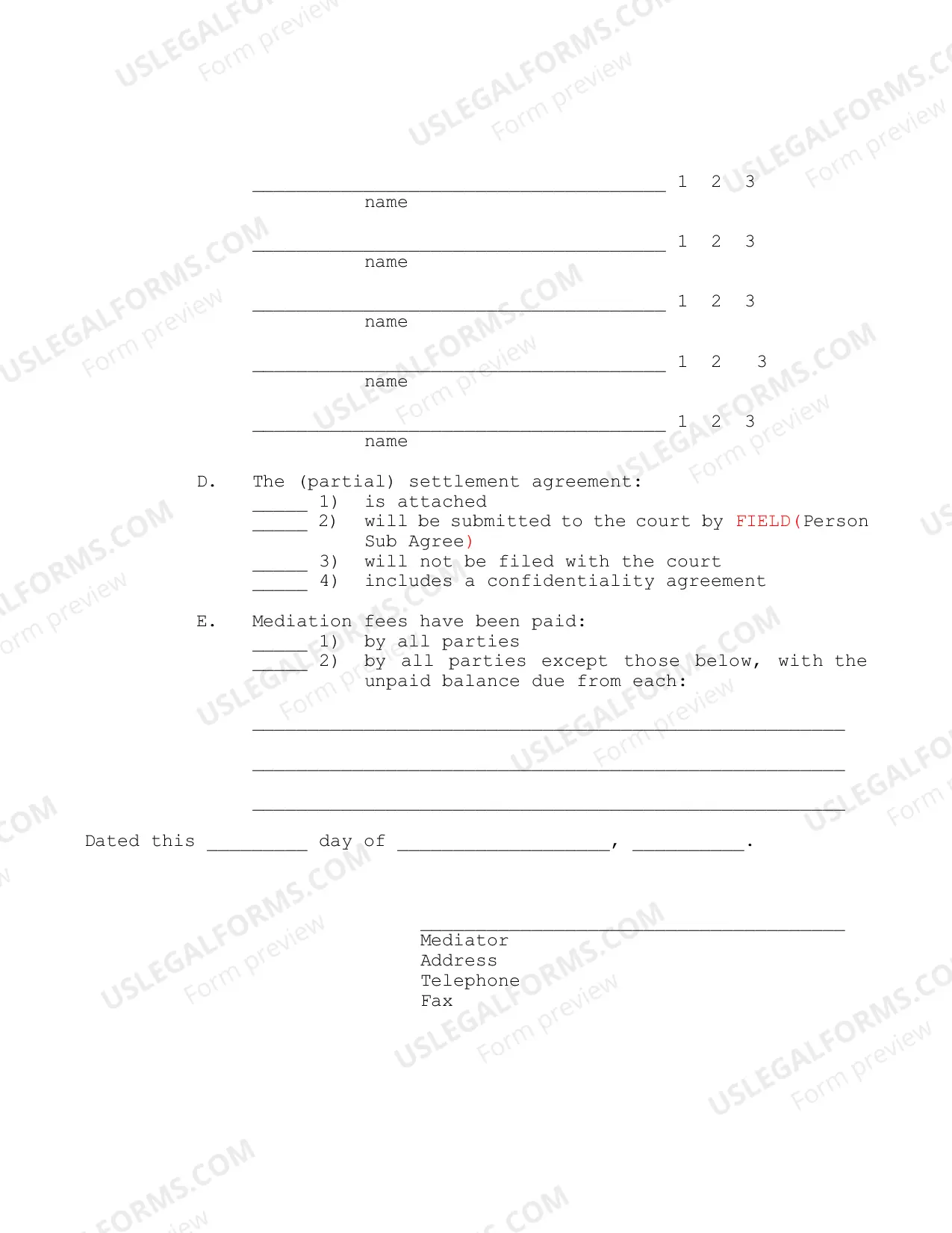 Preview Mediation Closure Notice