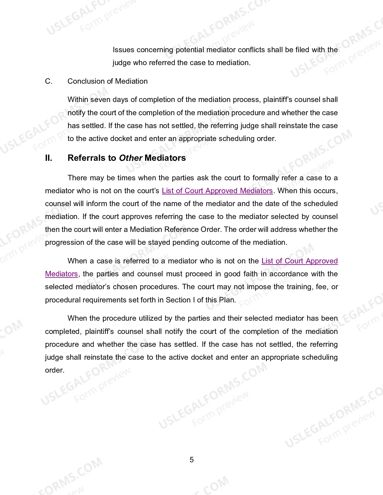 Preview Mediation Plan