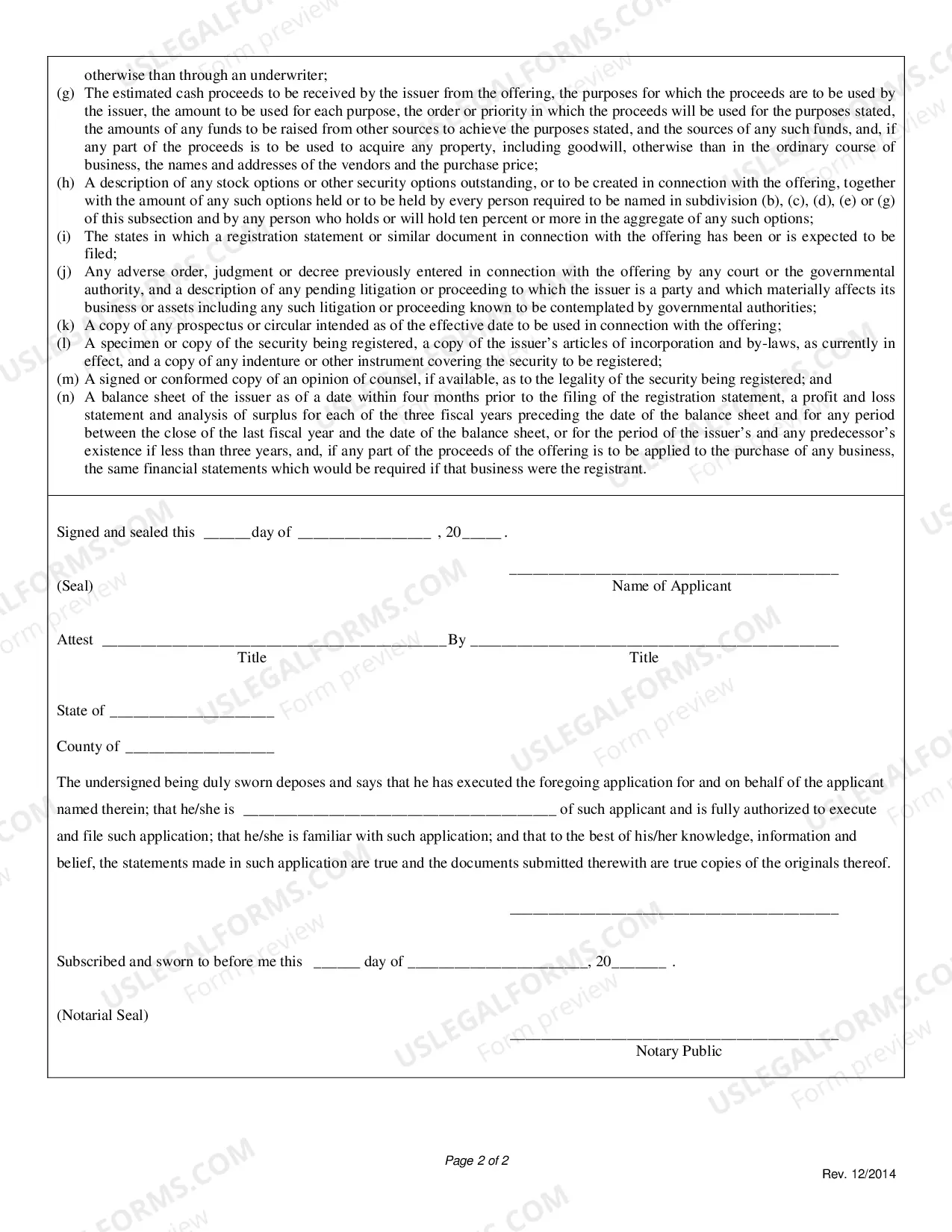 Preview Registration Statement To Register Securities By Qualification