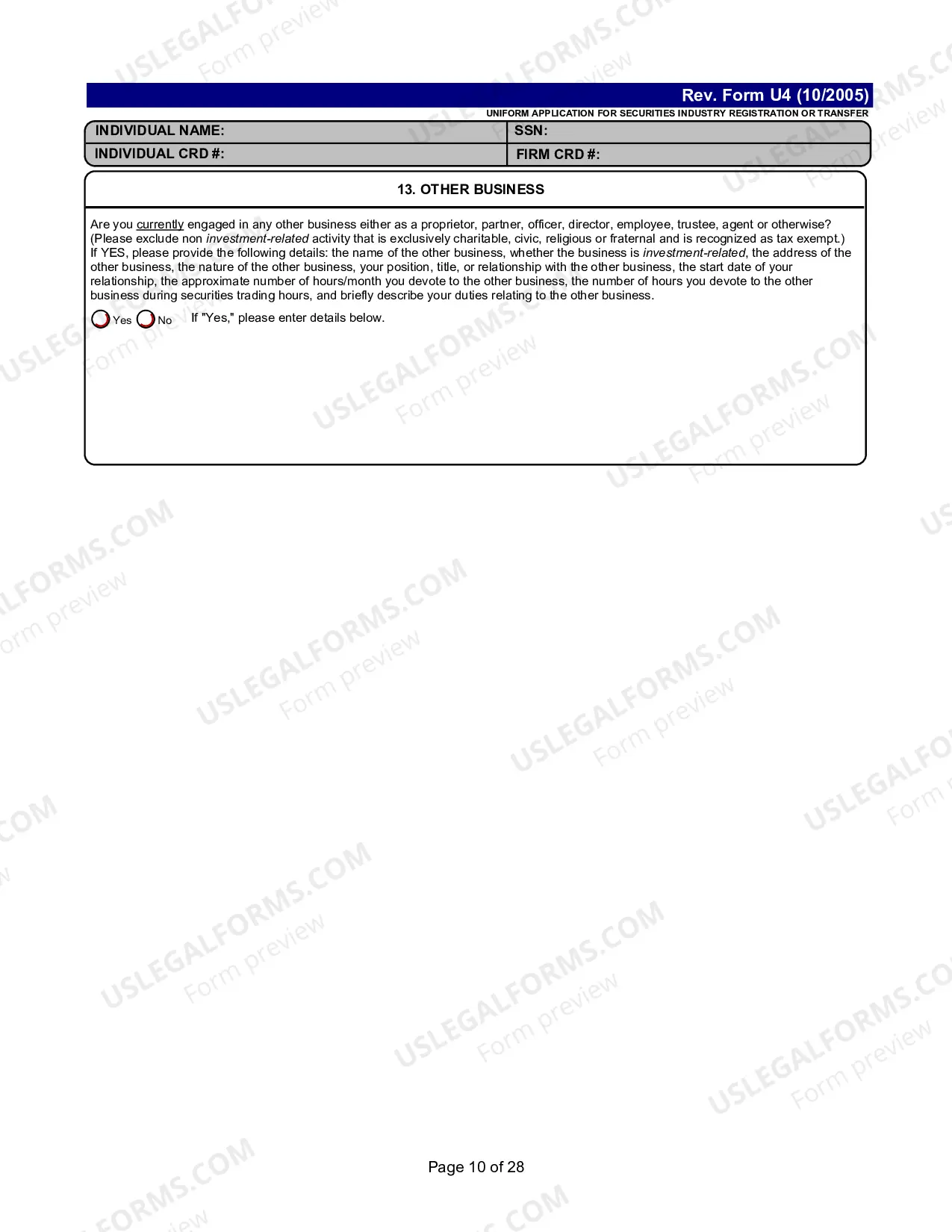 Preview Uniform Application For Securities Industry Registration of Transfer