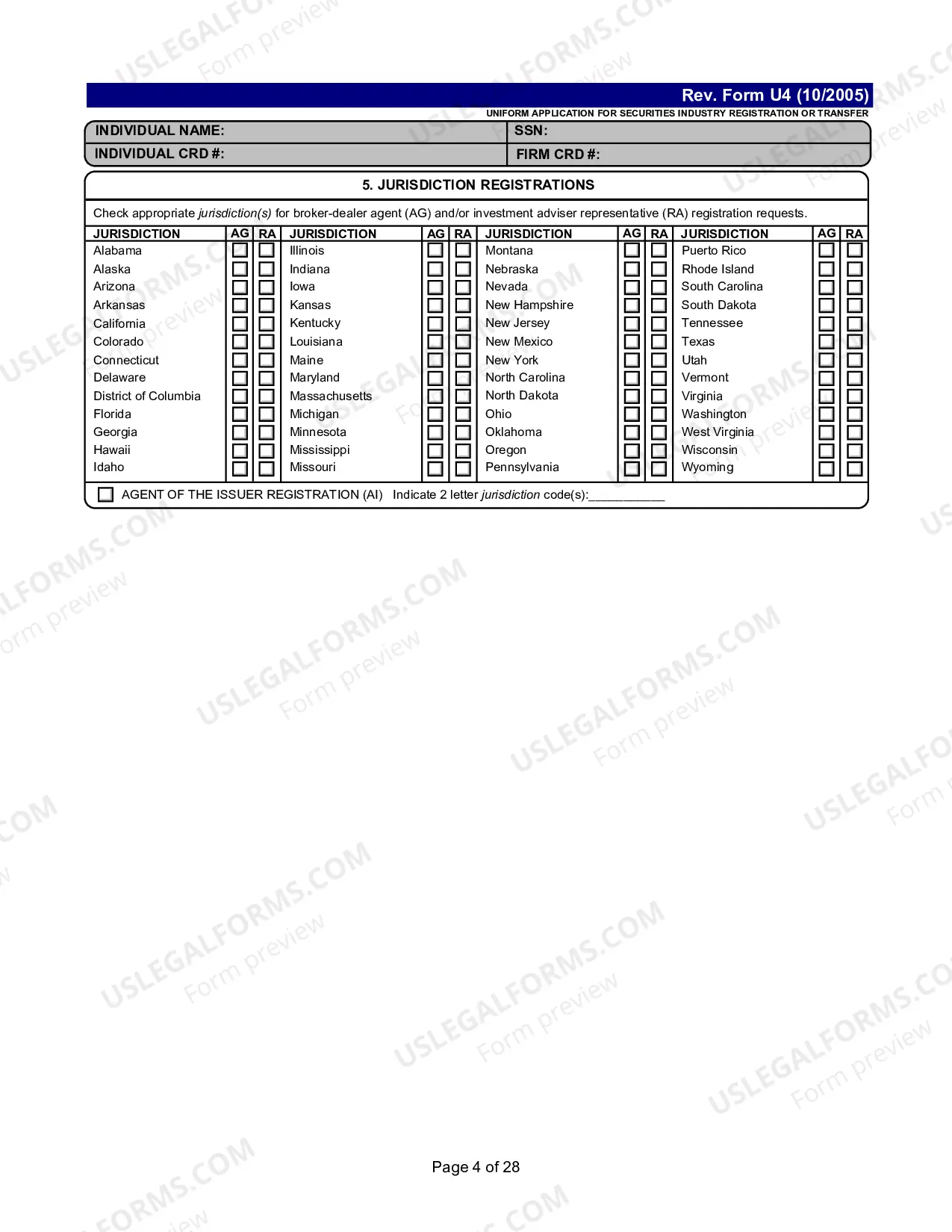Preview Uniform Application For Securities Industry Registration of Transfer