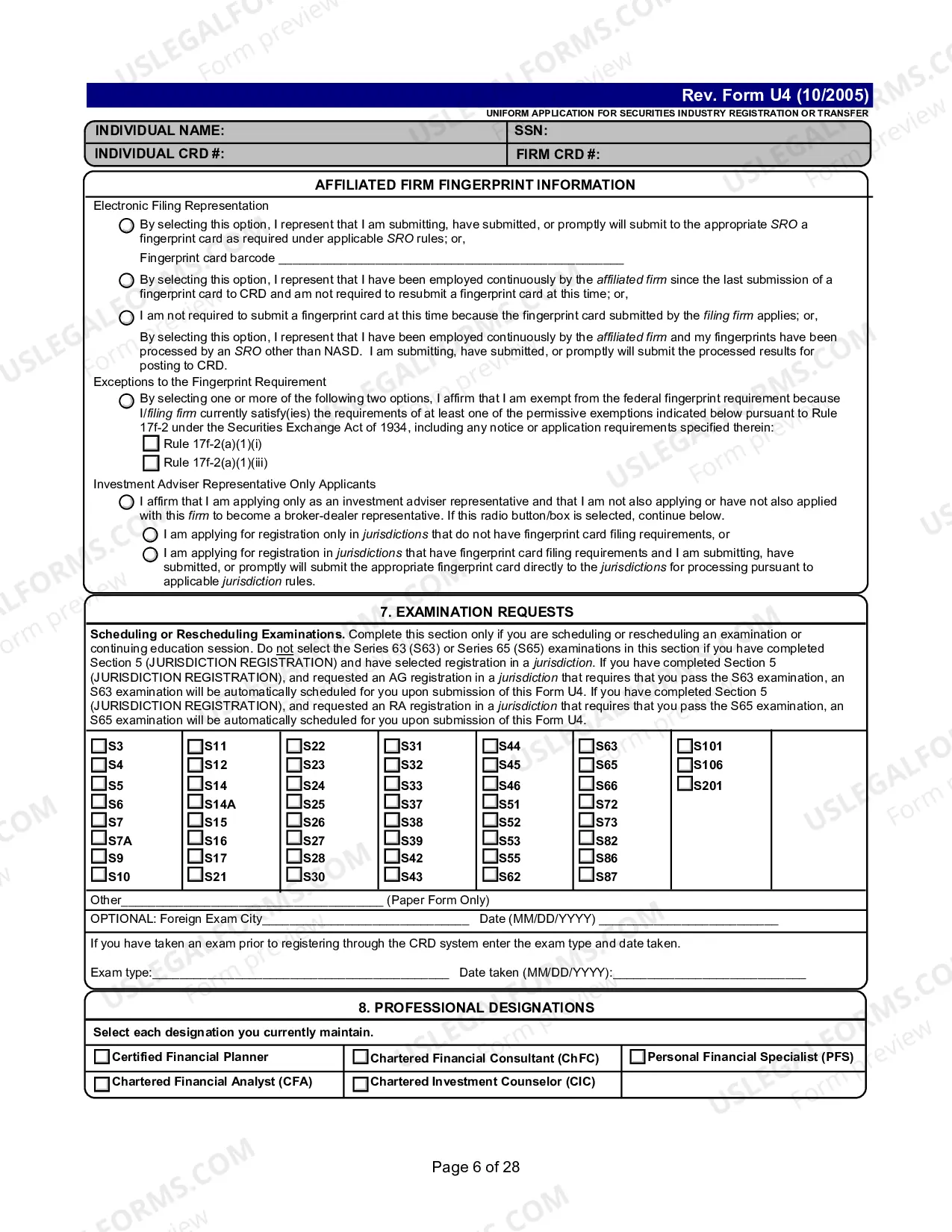 Preview Uniform Application For Securities Industry Registration of Transfer