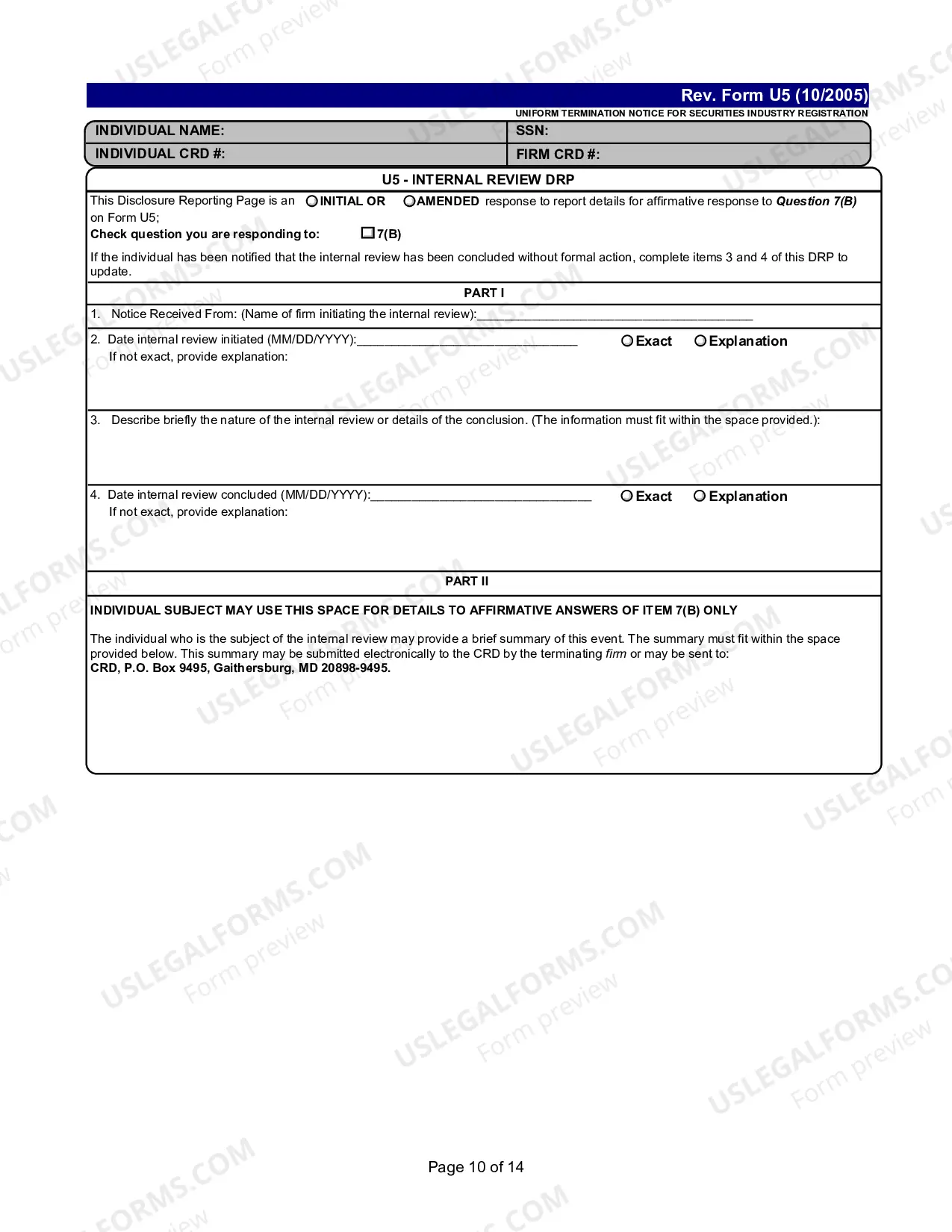 Preview Uniform Termination Notice For Securities Industry Registration