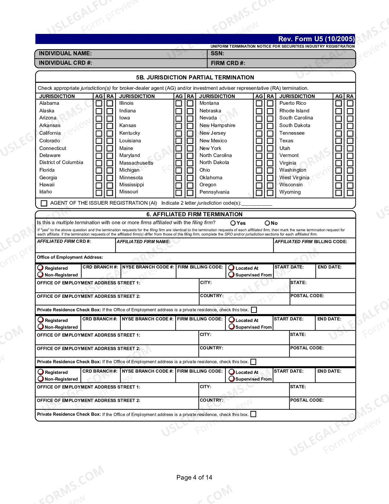 Preview Uniform Termination Notice For Securities Industry Registration